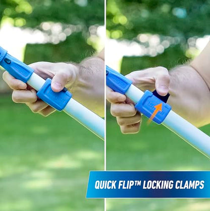 Unger Professional Connect and Clean 6’-12’ Aluminum Telescopic Extension Pole with Locking Cone and Quick-Flip Clamp, Compatible with Cleaning Tool Attachments, Indoor and Outdoor Use - size: 6 - 12 Foot