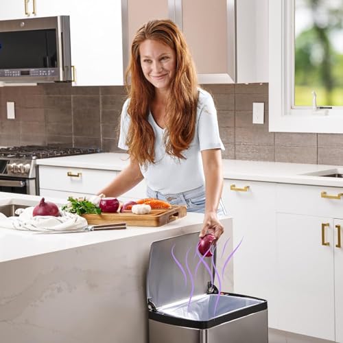 Plasticplace White Drawstring Lavender and Soft Vanilla Scented Garbage Can Liners, Compatible with Code H (200 Count), 8-9 Gallon / 30-35 Liter, 18.5" x 28 - color: White, size: 200 Count/Scented