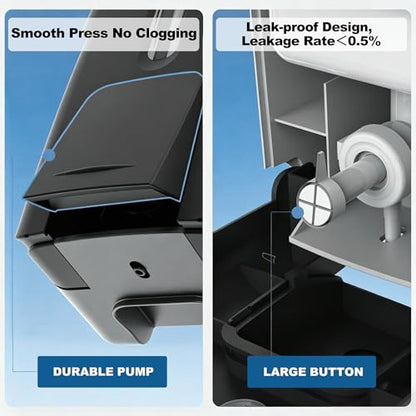 800ml Manual Soap Dispenser Wall Mount with Lock for Bathroom Kitchen Liquid Sanitizer ABS Balck 9088 - color: Black