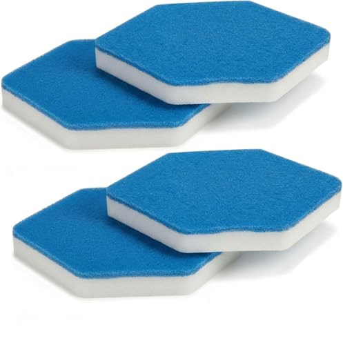 4 Pack Mop Refill Pads Compatible with Vileda Bath Magic Bathroom & Tub Mop, Triangle Sponge Scrubber Replacement for Cleaning Tiles, Glass Doors, and Corners