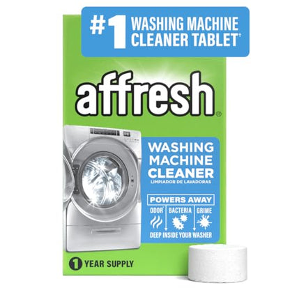 Affresh Washing Machine Cleaner, Helps Power Away Odor Causing Bacteria & Grime Deep Inside Pump, Valve & Hoses, 12 Time Release Tablets, 1 Year Supply - size: 12 Count (Pack of 1)