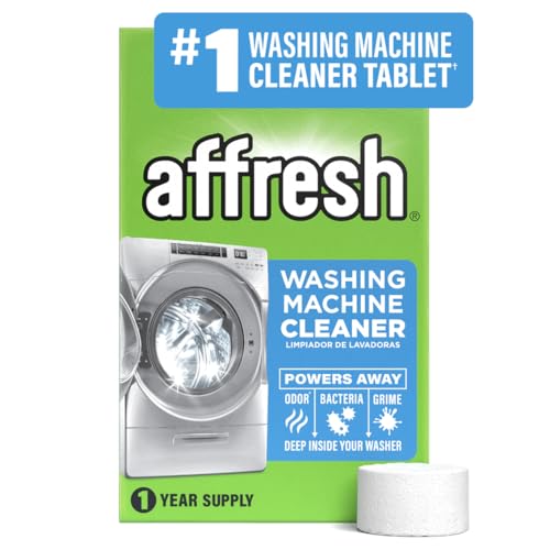 Affresh Washing Machine Cleaner, Helps Power Away Odor Causing Bacteria & Grime Deep Inside Pump, Valve & Hoses, 12 Time Release Tablets, 1 Year Supply - size: 12 Count (Pack of 1)