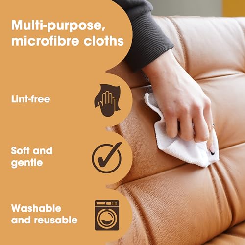 Furniture Clinic Pack of 4 Microfiber Cloths – Lint Free - White Cleaning Cloths - Reusable and Washable - color: White, size: 4 Pack (White)