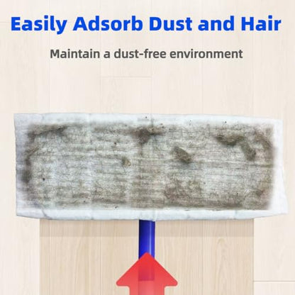 Disposable Dry Sweeping Cloths for KZKR Push Clamp Mop，Compatible with Swiffer Sweeper – 60 Count, 8.6" x 11.8" Refill Pads for Floor Mopping, Dusting & Daily Cleaning (Mop Not Included) - size: 8" x 12" Dry Sweeping Cloths