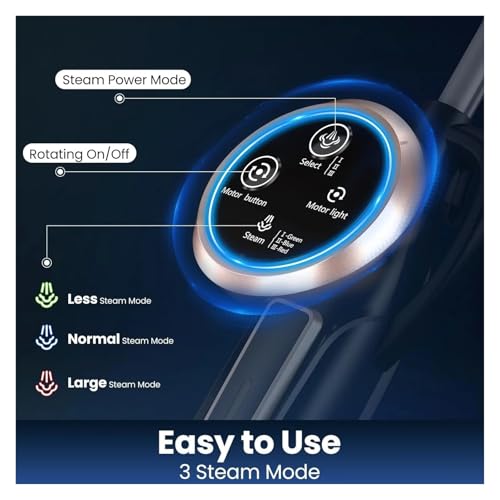 Compatible With INSE VM6 Scrubbing Steam Mop,10-in-1 Lightweight Spin Mop With Rotating Mop Pads, 3 Steam Modes & LED Headlights For Hard Floor Tile(Black) - color: Black