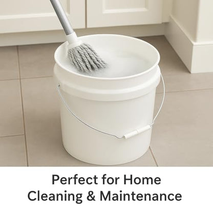 2-Gallon Plastic Utility Bucket with Comfort Grip Handle (2-Pack) – Durable Round Cleaning and Storage Pails for Home, Garage, Garden, or Commercial Use – White