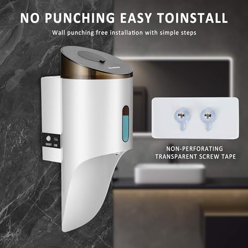 Wall Mounted Automatic Soap DispenserTouchless and Smart Electric Dispenser for Wall,Suitable for Public Places, Hotels and airports (White) - color: White