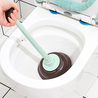 Cq acrylic Toilet Brush and Plunger Set,Green 3 in 1 Bathroom Scrubber Plunger and Angled Toilet Bowl Brush & Scrubber Combo with Holder and Rim Cleaner for Camper,Rv,Apartment,New Home,Set of 1 - color: Green