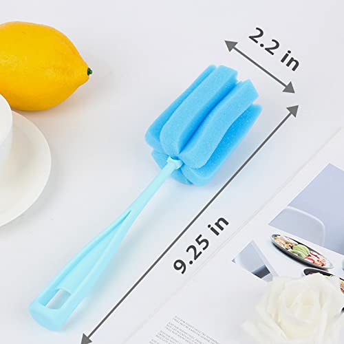 Bottle Brush Sponge 8PCS Cup Washer Brush Long Handle Cleaner Brush for Baby Bottle Glasswares Mugs Cups Kitchen Clean (8 PCS) - color: 8pcs