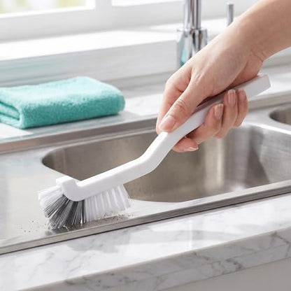 10 Pack Gap Cleaning Brush with Long Handle - Multi-Purpose Corner Scrubber for Bathroom Tile Grout, Kitchen Sink & Window Track, Non-Slip Grout Brush -Grey & White - size: 10Pack
