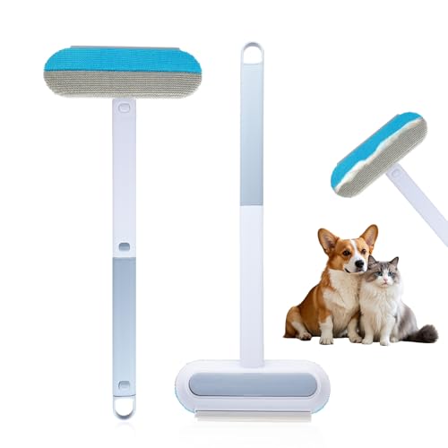 2 Pcs Pet Hair Remover for Furniture, Reusable Lint Roller for Couches, Carpets, Clothes, Bedding (17 Inch)