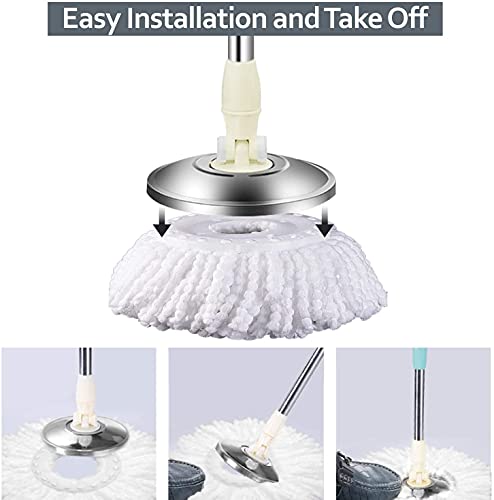 6 Pack Mop Heads Replacements Washable Microfiber Spin Mop Refill Cleaning Supplies for Home, Office, Industrial and Commercial Use,Compatible with Hurricane,Mopnado Spin Mop