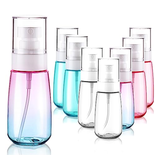 Cosywell Fine Mist Spray Bottles TSA Approved 2oz 60ml 8 Pack Leak Proof Travel Spray Bottle Empty Small Spray Bottles for Perfume Essential Oils Toners Rose Water Cosmetics (8PCS-4Colors) - color: 8 Assorted Colors, size: 2 oz
