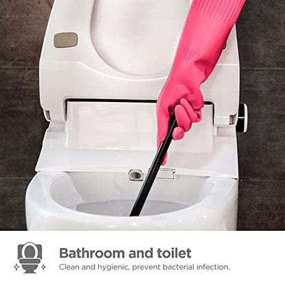 Dishwashing gloves 2 Pairs for kitchen,Rubber cleaning gloves,Long dish gloves reuseable. - color: Pink, size: Large (Pack of 2)