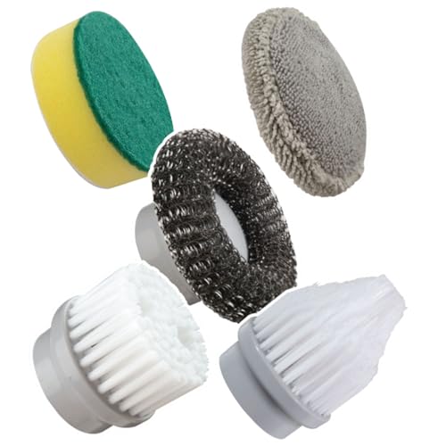 Horsepower Scrubber Complete 5-pack of Durable Premium Replacement Heads for Electric Spin Scrubber, AS SEEN ON TV
