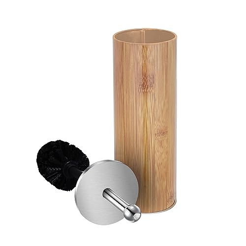 Zahari Home Woodland Toilet Bowl Brush and Holder, Metal, Natural - color: Natural