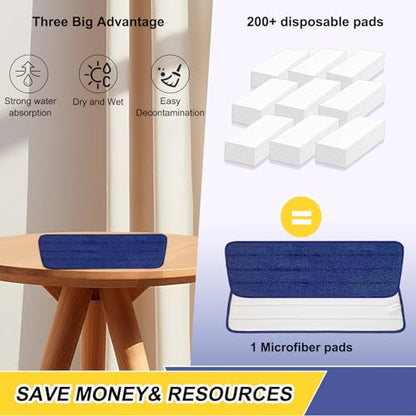 3 Pack 16.5 inch Reusable Mop Pads Microfiber Spray Mop Replacement Heads for Wet/Dry Mops Compatible with Bona Floor Care System (Darkblue ) - color: Darkblue Mop Pads