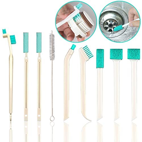 Small Household Cleaning Brushes by ELEMGULY,18 Pcs Crevice Brush for Hole, Gap, Corner, Space, Micro Crevice Scrub Cleaner Tool for Bottle, Keyboard, Window, Door Track