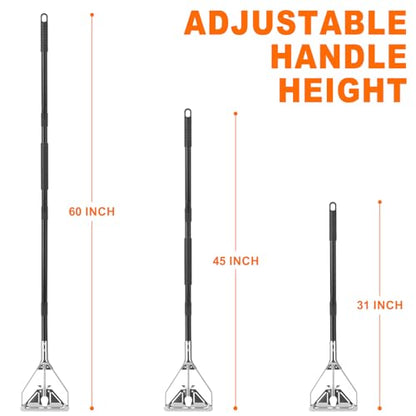 KeFanta 60" Metal Mop Handle Commercial Heavy Duty, Quick Change Industrial Mop Stick Replacemet,Side Gate Mops Head Replacement Holder for Floor Cleaning - style: 1 Pack Mop Handle