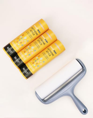 8 inch Large Lint Roller Refills for Scotch-Brite 50% Stickier Large Surface Lint Roller 60 Sheets per Refill, Pack of 3, 180 Sheets Total, Works Great On Pet Hair - size: 3-Pack