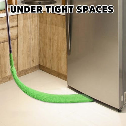 Retractable Gap Dust Cleaner Under Appliance Cleaning Tool, Bafezoze Flat Duster for Under Refrigerator Fridge Stove Couch Bed, Skinny Thin Duster for Tight Spaces - size: Gap Duster Green 2PCs