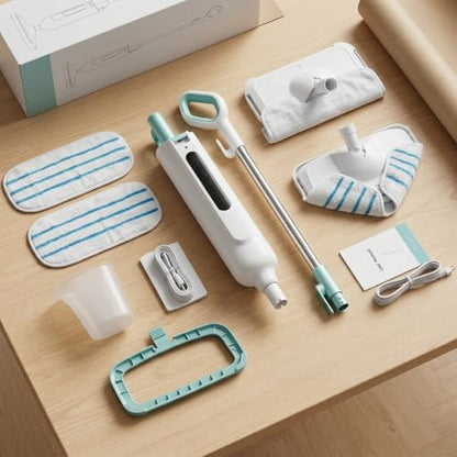 Steam Mop for Hardwood Floors, Tile, Grout, Laminate, and Vinyl - Multi-Functional Steam Cleaner with Reusable Washable Pads and Handheld Attachments