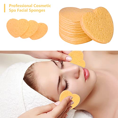 50-Count Facial Sponges Compressed, 100% Natural Cellulose Face Sponge Professional Cosmetic Spa Sponges for Face Cleansing, Exfoliating Mask, Makeup Removal for Travel and Home, Deep Yellow - color: 50- Pack Deepyellow