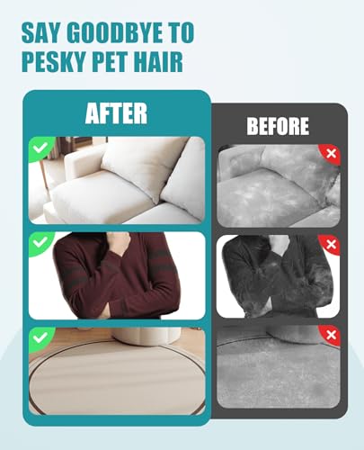 Pet Hair Removal Brush for Couch, Durable, Reusable, Washable Lint Cleaner for Dog and Cat Hair, Gentle on Furniture, Effective on Carpets, Clothing, Bedding-Basic - size: basic