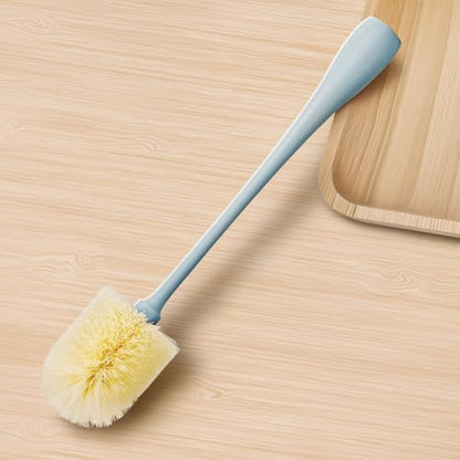 Household Glass Cleaning Brush, Long Handle Plastic Water Bottle Container Cleaning Tool(Light Blue) - color: Light Blue