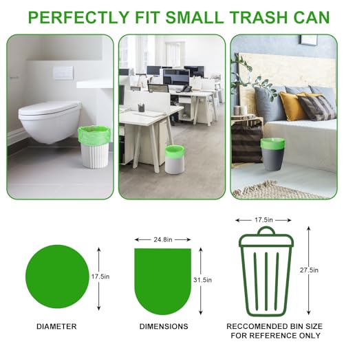 Recycle Trash-Bags 13-Gallon Tall Kitchen - Inwaysin 75 Count Unscented Biodegradable Garbage Bags Easy Tearing Compost Wastebasket Liners for Bathroom Bedroom Office, Clear Green - style: 13Gal-Green-75