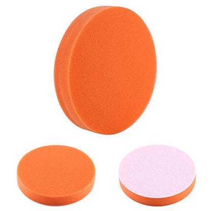 10 pcs 6 inch Sponge Polishing Waxing Buff Pads Set Kit for Car Polisher Buffer Orange (6'' 10PCS)