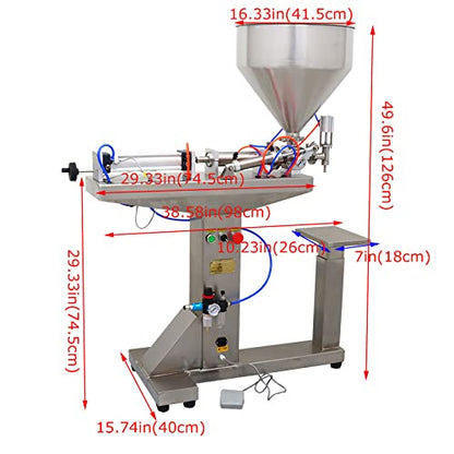 INTBUYING Automatic Paste Liquid Filling Machine for Shampoo Oil Water Perfume 30-300ml One Nozzle with Stand