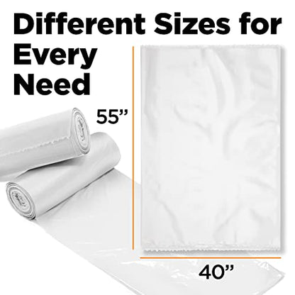 ToughBag 55 Gallon Clear Trash Bags (150 COUNT) – Large Clear Trash Bags 55-60 Gallon Heavy Duty Can Liners - Made in USA