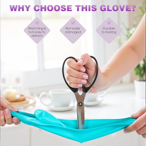 Elgood Reusable Dishwashing Cleaning Gloves with Latex free, Cotton lining,Kitchen Gloves 2 Pairs,Purple+blue large (Pack of 2) - color: Purple+blue, size: Large (Pack of 4)