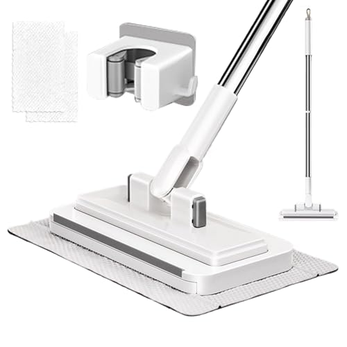 No Wash Mop - Clip Design No Touch Wet Dry Use Cleaning Tool, 1 Pack Hands-Free Scrubber for Household Sanitation, Zero Contact Wiper with Towel Clamp, Utility Item, Floor Pad for Marble - color: 95cm
