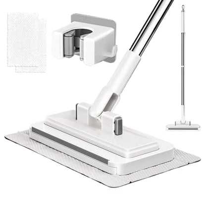 No Wash Mop - Clip Design No Touch Wet Dry Use Cleaning Tool, 1 Pack Hands-Free Scrubber for Household Sanitation, Zero Contact Wiper with Towel Clamp, Utility Item, Floor Pad for Marble - color: 95cm