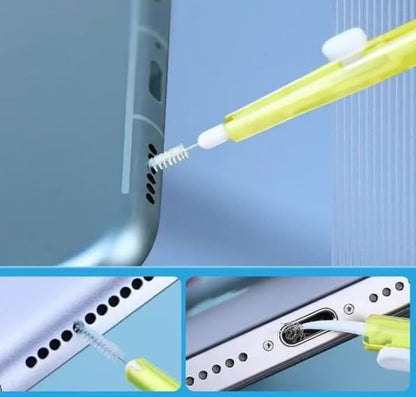 Phone Mini Cleaning Brush Kit, Anti-Clogging Nylon Cleaner for Phone Speaker and Receiver, Dual Side Multifunctional Cleaning Tool Compatible with Airpods, iPhone, Keyboard, Car Vent - 5 Pcs
