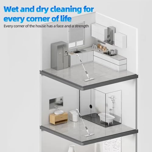 New Spray Mop Broom Set with Reusable Microfiber Pads Rotating Dry & Wet Household Flat Mops for Cleaning Home Floor Tool