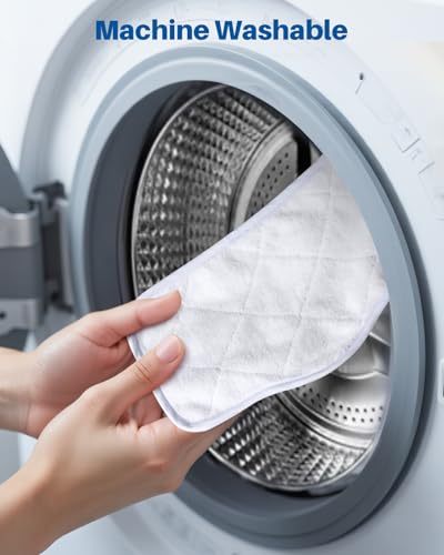 LABIGO Steam Mop Replacement Pads - 6 Pack Machine Washable Microfiber Cloths, Reusable Carpet Cleaning Pads - color: Grey and White