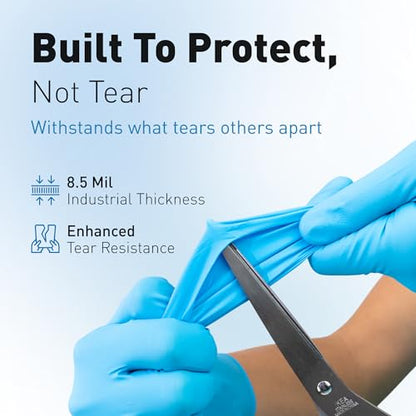 Raxwell Disposable Nitrile Gloves - Heavy Duty Cleaning Gloves - Elbow-Length Dishwashing & Kitchen Use - Chemical Resistant - size: Large, style: 500 Count