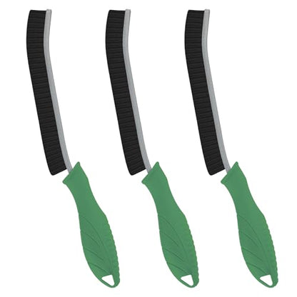 FOOGWEE Hard Bristle Crevice Cleaning Brush - Cleaning Supplies - Household Crevice Cleaning Tools - Multi-Purpose Crevice Brushes for Kitchen, Toilet, Window, Vehicle, Faucets, Grout (3, Green) - color: Green