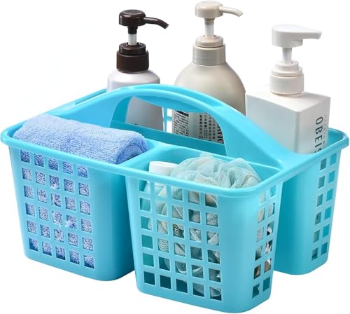 Portable Shower Caddy Basket,Convenient Cleaning Supplies Organizer with Compartments and Handle,Ideal for Bathroom, Bedroom, Kitchen, College Dorm,Garden,etc.12.4" x 7.4" x 5.1"Blue - color: Blue