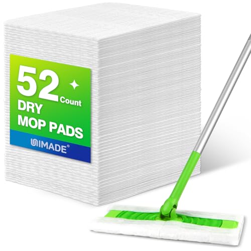 UNIMADE Dry Sweeping Cloths, 52 Count Mop Refill Compatible with Swiffer Sweeper - Disposable Duster Refills Mops for Cleaning Hardwood Floor Dust - size: 52 Count