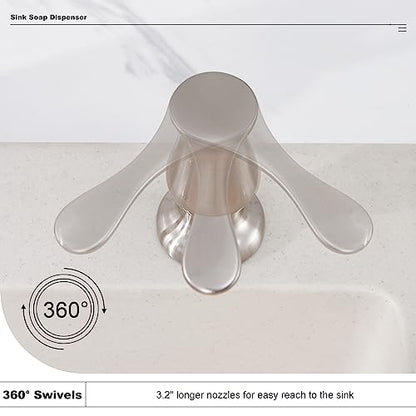 GAGALIFE Kitchen Sink Soap Dispenser Brushed Nickel, Under Sink Soap Dispenser with 40" Silicone Extension Tube, Say Goodbye to Frequent Refills - color: Brushed Nickel, size: with Hose