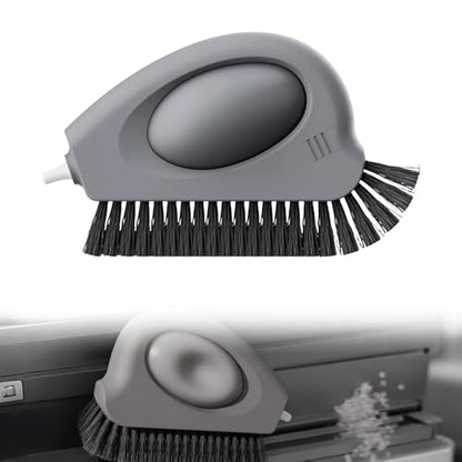 2 in 1 Groove Cleaning Brush, 2025 New Window Track Cleaning Tools, Multifunction Window Track Cleaner with Hard Bristle and Hidden Scraper, Crevice Brush for Sliding Door Track, Window Seal, Sill (1)