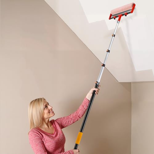 VEVOR Telescopic Extension Pole, 4.66-19 FT Multi-Purpose Extendable Pole, Sturdy Aluminum Alloy Paint Pole Extension with Flip-Lock Design, High Reach Roller Stick for Painting, Dusting and Cleaning - style: 5-19 FT