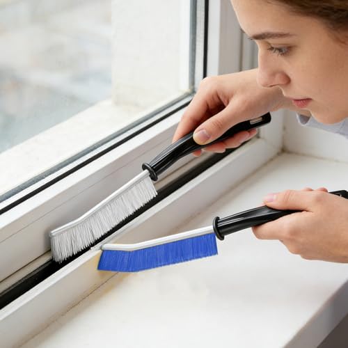 Crevice Cleaning Brush 5 Set-Narrow Gap Cleaning Brushes for Window, Bathroom, Kitchen, and Small Room, Hard-to-Reach Areas(Mix) - color: Mix