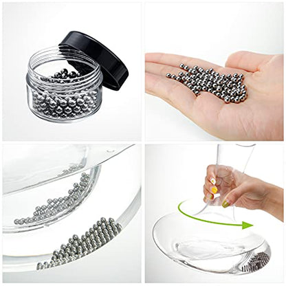 Boao 3 Pcs Wine Decanter Cleaning Brushes with Stainless Steel Cleaning Balls Wine Glass Flexible Bottle Scourers Brushes Cleaners Polishers for Decanter Glass Goblets Champagne Flutes Cups - color: White