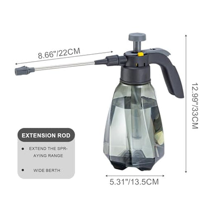 Plant Spray Bottle: 1.5 L Plastic Pressurized Spray Bottle with 360° Adjustable Nozzle Comfortable Handle for Plants and Cleaning Solutions