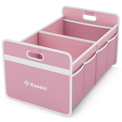 K KNODEL Car Trunk Organizer, Foldable Organizer for Car, Automotive Consoles & Organizers, Storage with Reinforced Handles (Medium, Pink) - color: Pink, size: Medium
